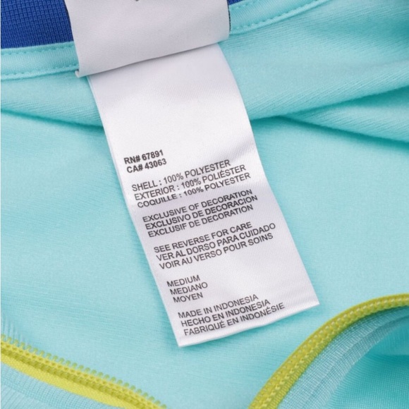 Umbro Track Jacket Coat Full Zip Sports Soccer Footie Turquoise Blue Yellow NEW - Picture 5 of 5